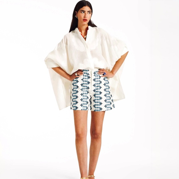 La DoubleJ High Waisted Cotton Stretch Big Butt Shorts In Scirocco Ivory Size S - Picture 8 of 11